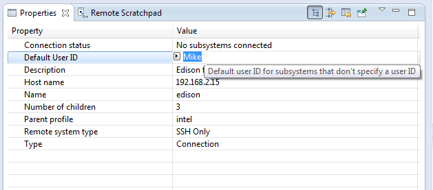 Remote connection info