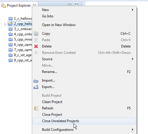 Close unrelated projects