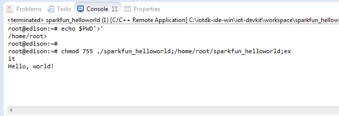 Hello world, in the console!