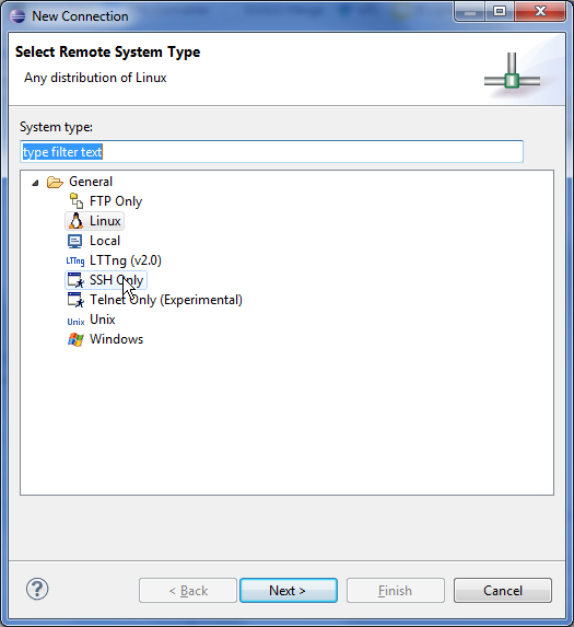 SSH Only Connection Settings