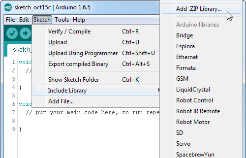 Including a library ZIP file