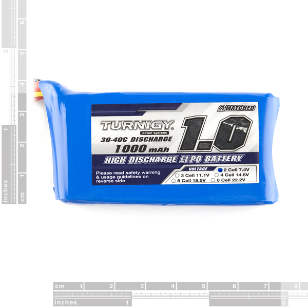 Polymer Lithium Ion Battery Pack - 1000mAh 7.4v