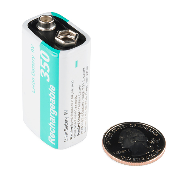 9V Li-ion Rechargeable Battery - 350mAh