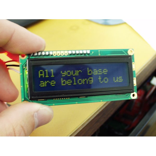Serial Enabled 16x2 LCD - Yellow on Blue 5V
