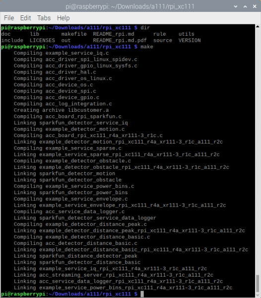 Terminal Output usnig Make Command