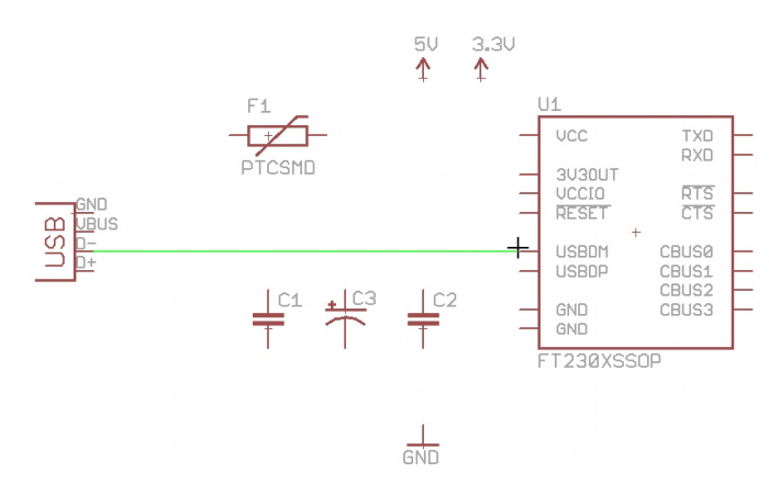 Connecting D pin to USBDM pin