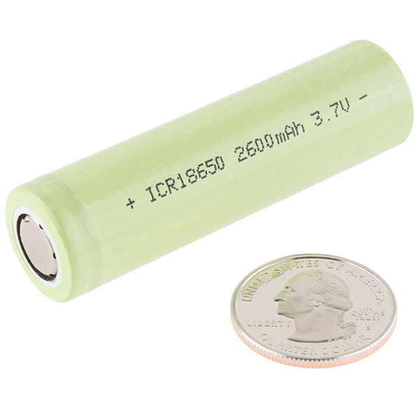 Lithium Ion Battery - 18650 Cell (2600mAh, Solder Tab)