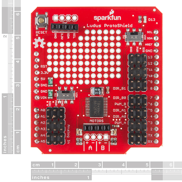 SparkFun Ludus Protoshield Dimensions