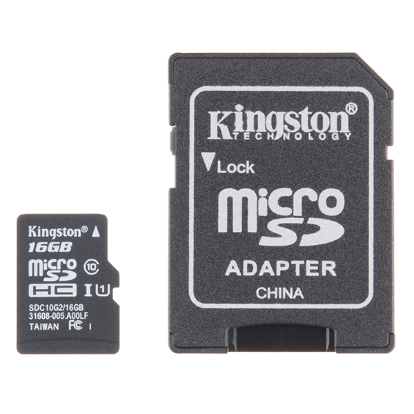 microSD Card with Adapter - 16GB (Class 10)