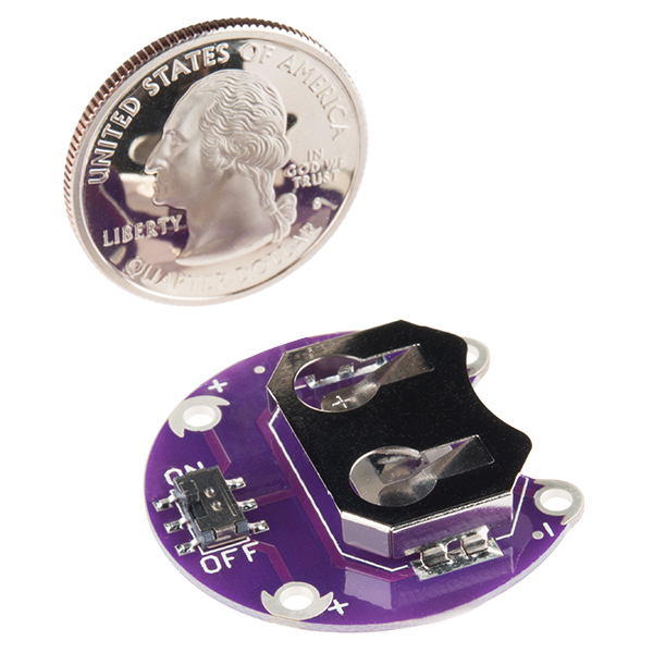 LilyPad Coin Cell Battery Holder - Switched - 20mm - DEV-13883 - SparkFun  Electronics