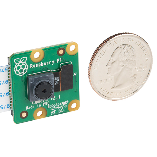 Raspberry Pi Camera Module with Quarter