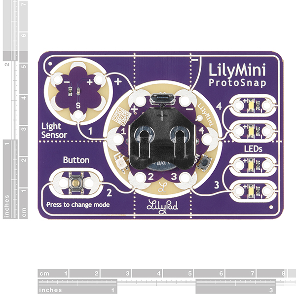 LilyMini ProtoSnap Board Dimensions