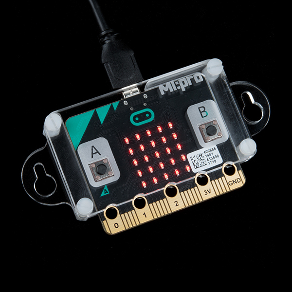 micro:bit in case on black