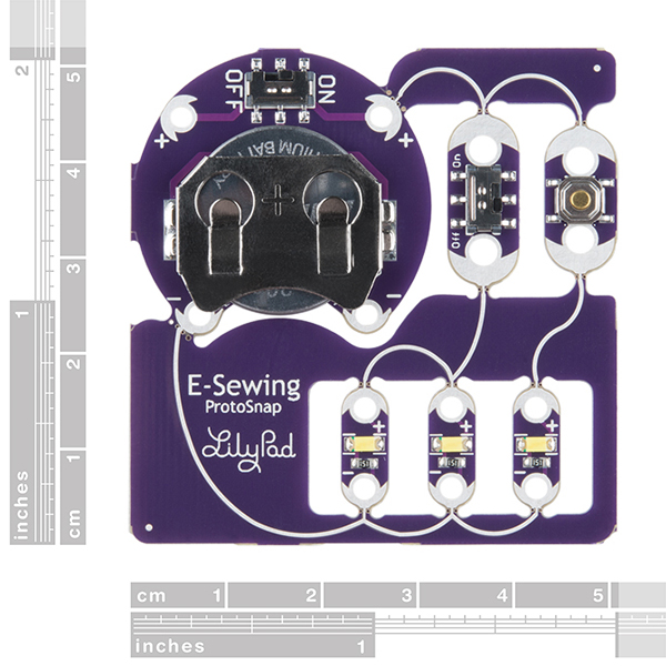 LilyPad E-Sewing ProtoSnap Dimensions