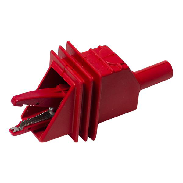 Fully Insulated Large Alligator Clip with 4mm Sheathed Banana Jack (Red)