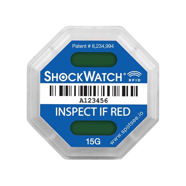 SpotSee ShockWatch RFID Impact Indicator - 10G (Teal)