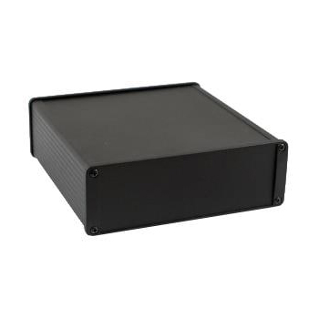 Shielded Extruded Aluminum Flanged Enclosure - 6.3x2.35x6.51 Black