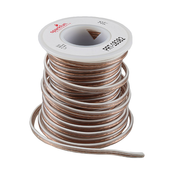 Hook-up Wire 2-Conductor - Clear (22AWG-7x30, Stranded, 25ft)