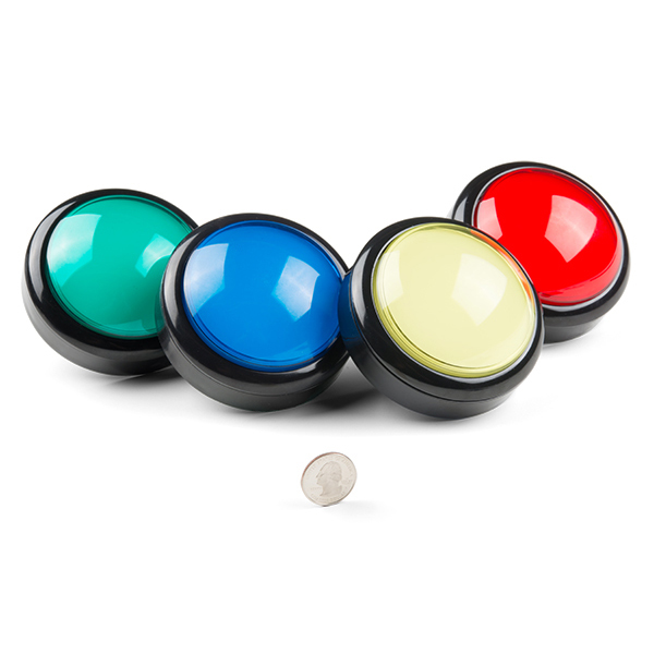 Lighted Arcade Button Large Big Arcade Game Button RED BLUE or GREEN color 