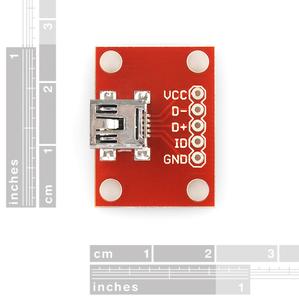 1x Breakout-Board Für USB-Mini-b Mini USB Telefon Stromladewandler Modul Rot 