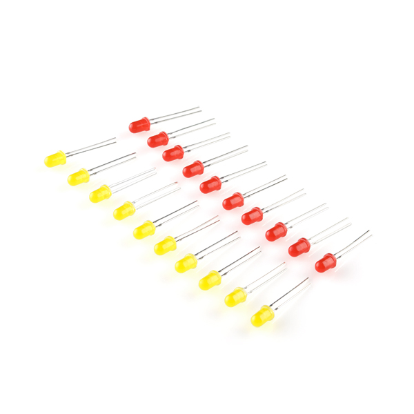 Pack of 10 Light Emitting Diode 5mm Standard Diffused Round Lens LED Yellow Eisco Labs