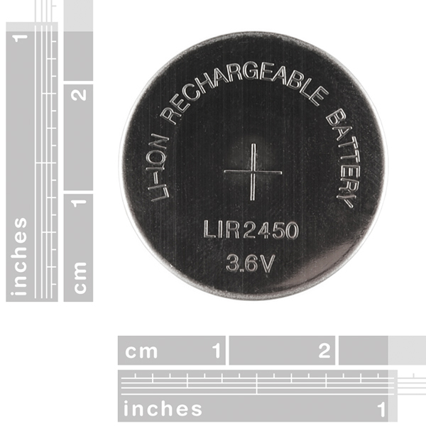Coin Cell Battery - 24.5mm (Rechargeable CR2450)