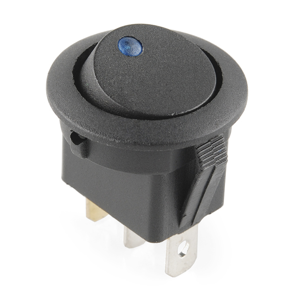 5PCS AC 125V/250V Blue Car Round Dot LED Light Rocker Toggle Switch 3 Pins 
