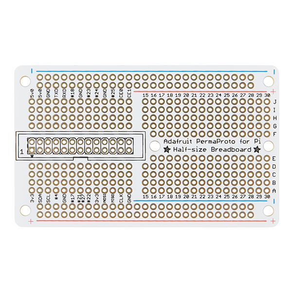 Raspberry Pi Perma-Proto Breadboard PCB Kit - Half-Size