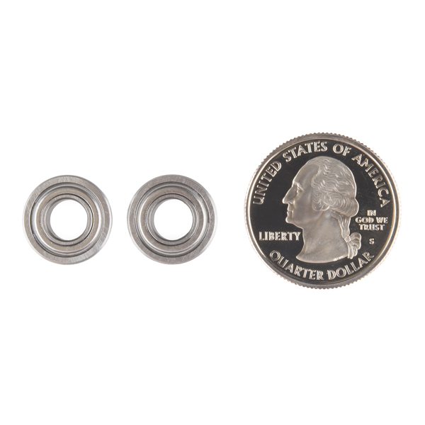 Ball Bearing - Flanged (1/4" Bore, 1/2" OD, 2-Pack)