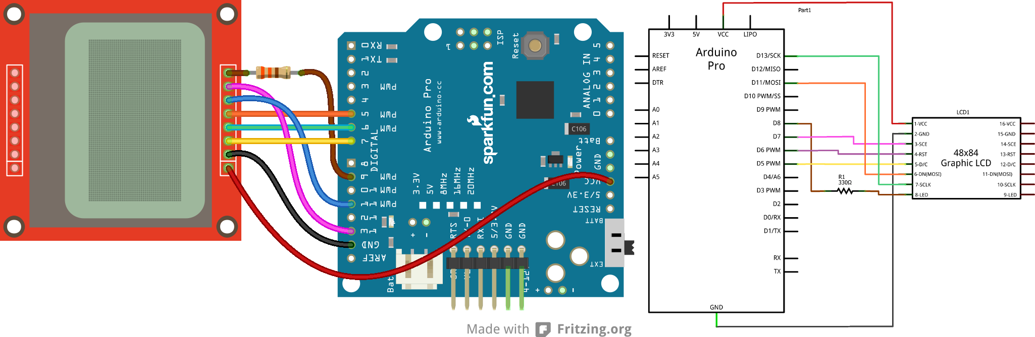 Lcd Arduino Schematic, Direct Connect Fritzing, Lcd Arduino Schematic