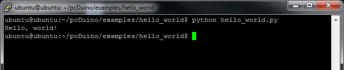 Hello world Python output
