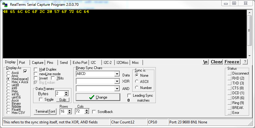 serial terminal program to talk to sel relays