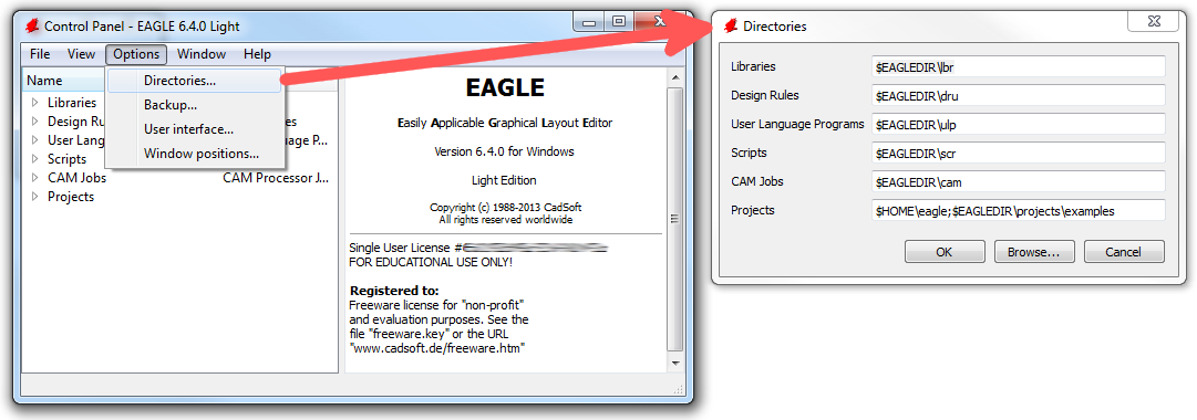 eagle pcb license file