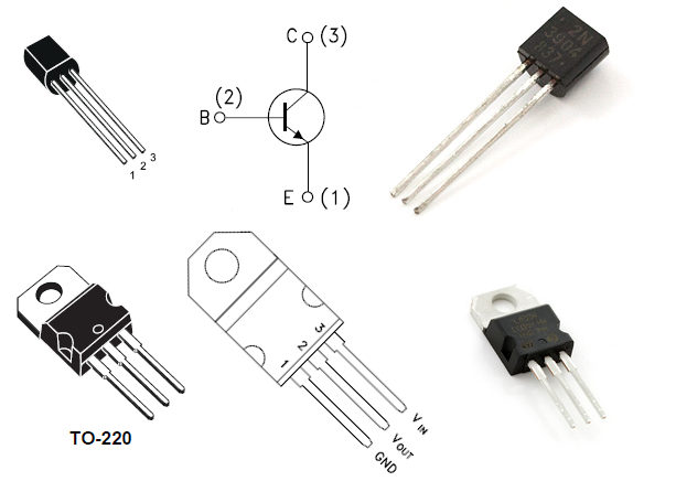 TO-92 transistor and TO-220 Vreg