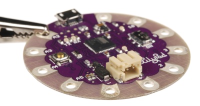 2-Pin JST male connector on a LilyPad Arduino USB board