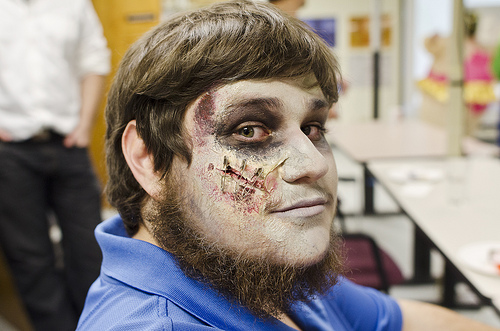 picture of sean in zombie facepaint