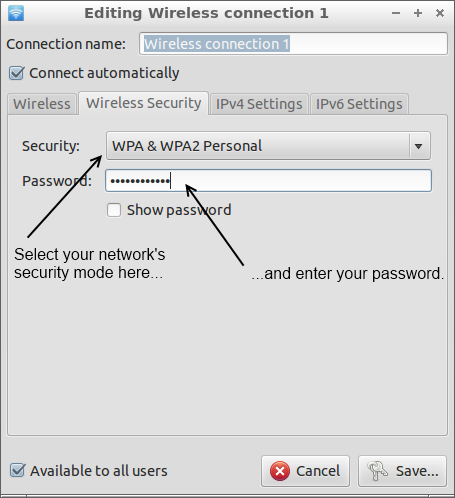Configuring wireless security