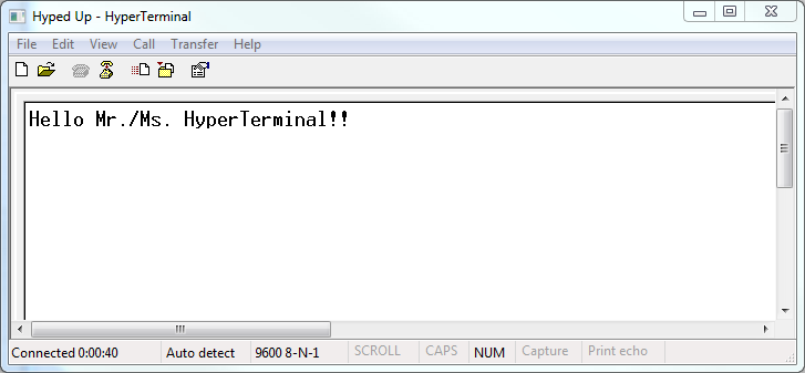 use hyperterminal