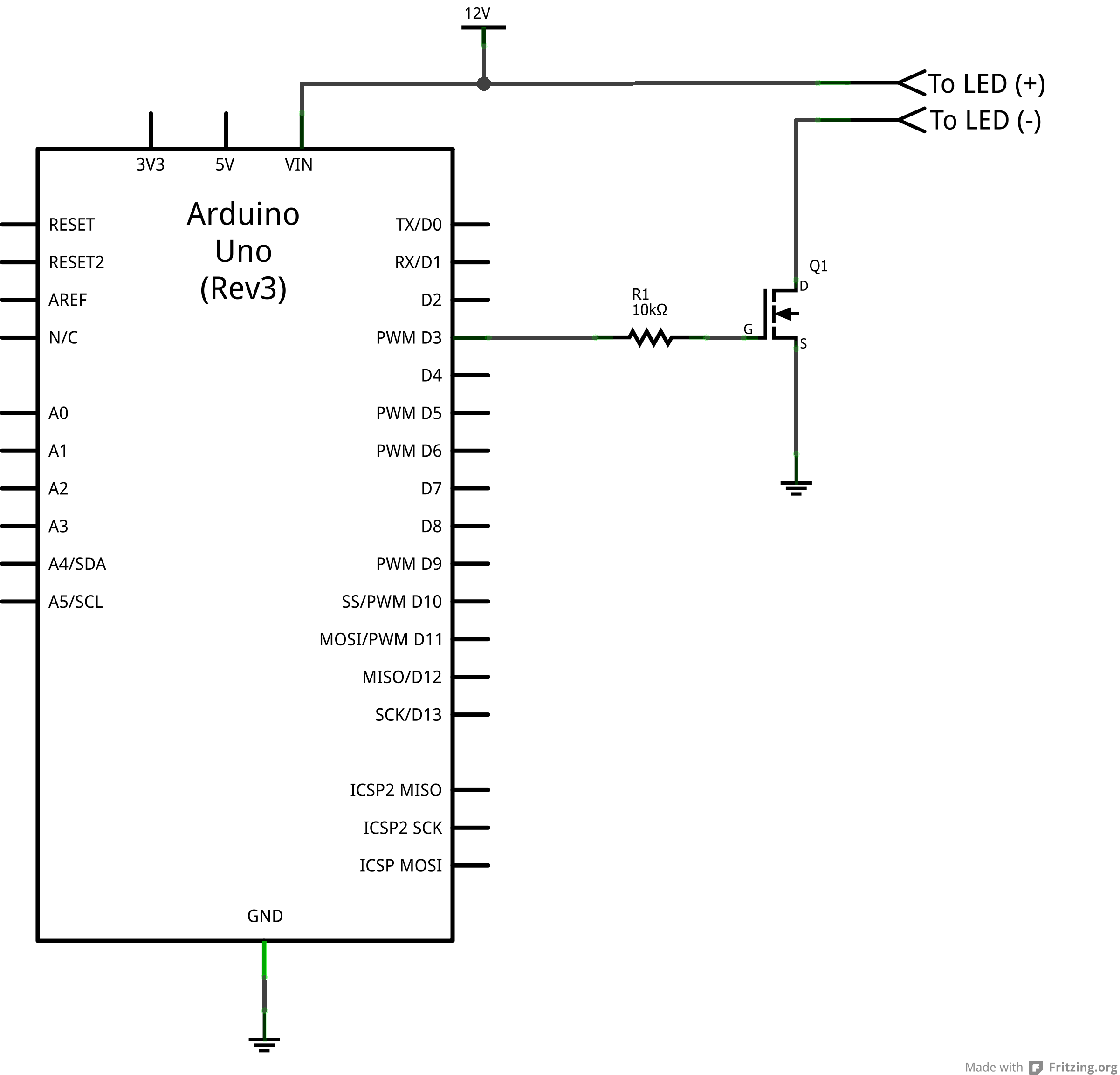 Simple 12v LED Light Controller Circuit 