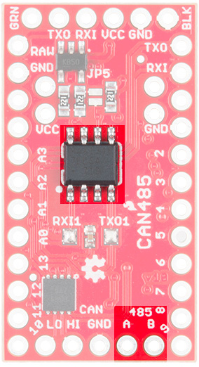 AST-CAN485 Back Side: RS485 IC and Port