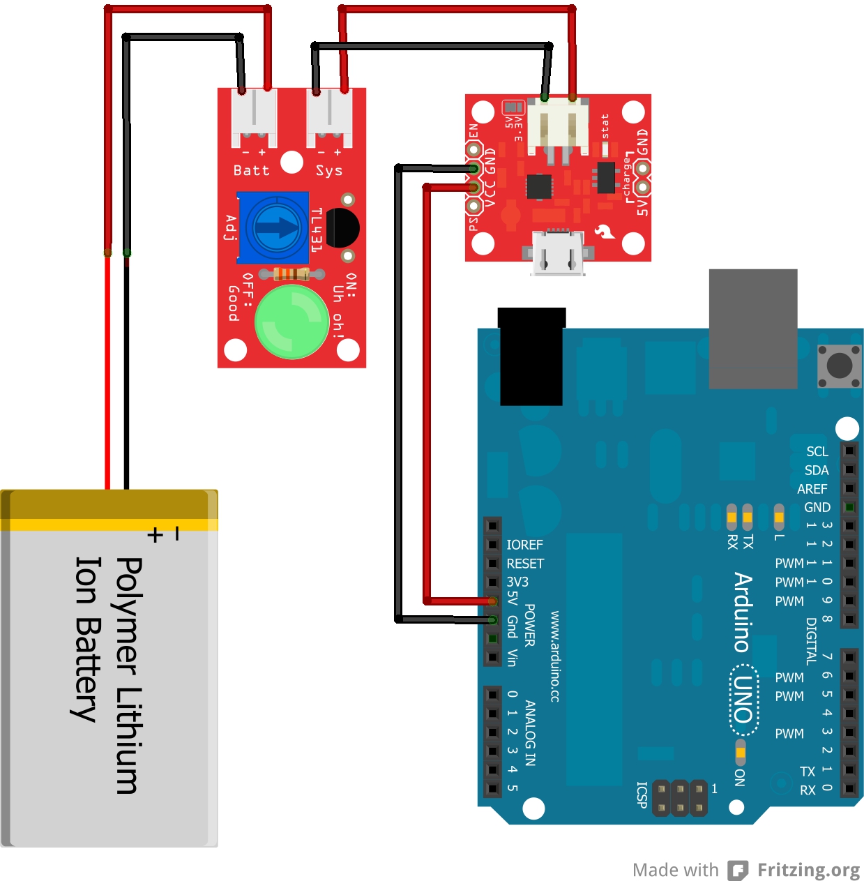 arduino low battery indicator