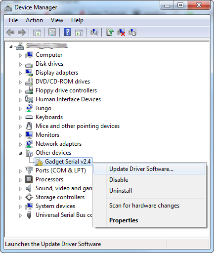 Gadget Serial V2.4 (COM3) Driver