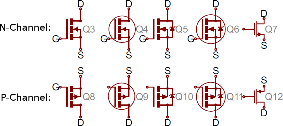 transistor symbols schematics