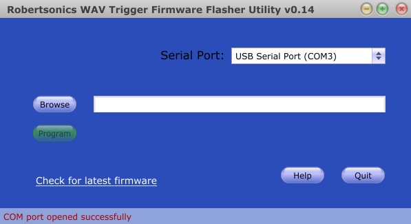 WAV Trigger's Firmware Flasher Utility