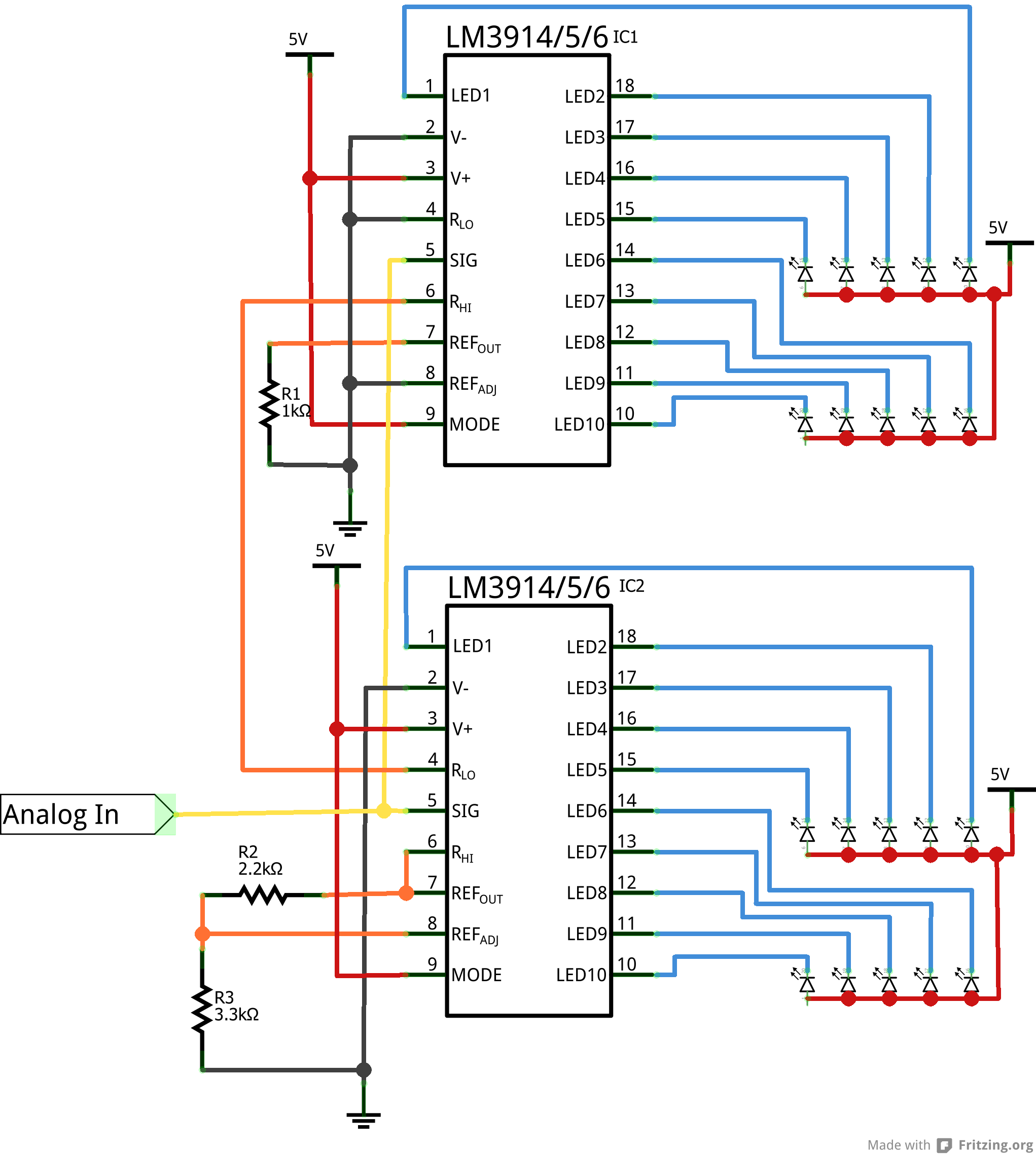 Lm3914n схема включения