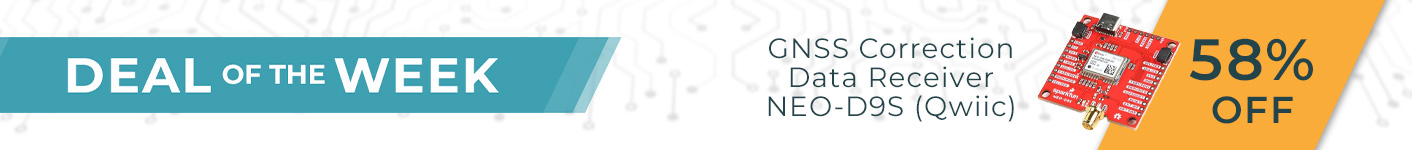 Deal of the Week: SparkFun GNSS Correction Data Receiver - NEO-D9S (Qwiic) 58% Off