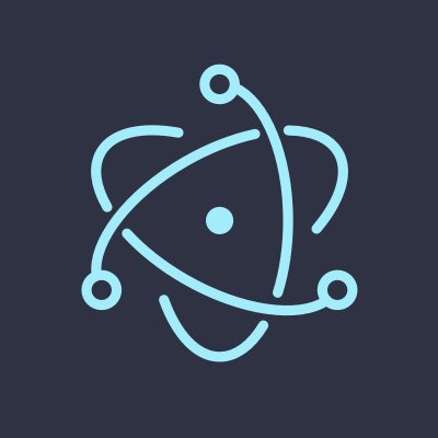 the electron-js logo, comprised of a stylized atomic model depicting electrons circling a nucleus