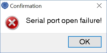 Serial port open failure error