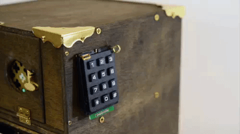 KeyPad being used to unlock a cabinet