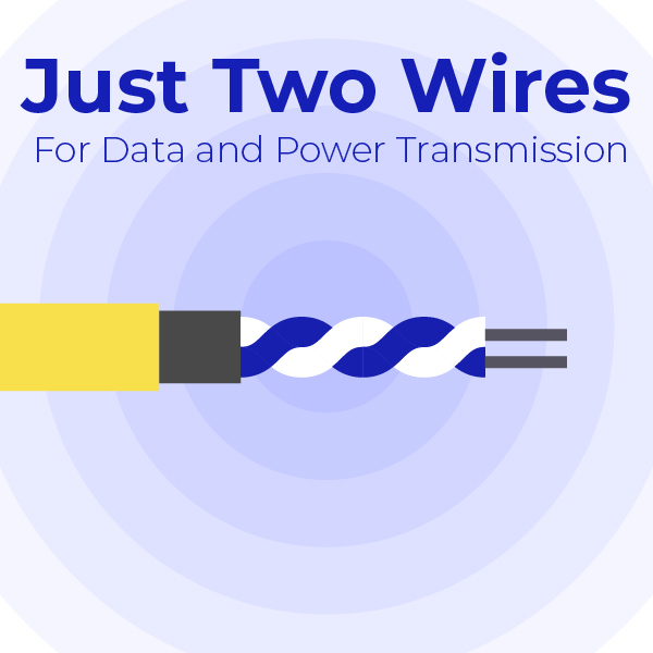 Just Two Wires for Data and Power Transmission